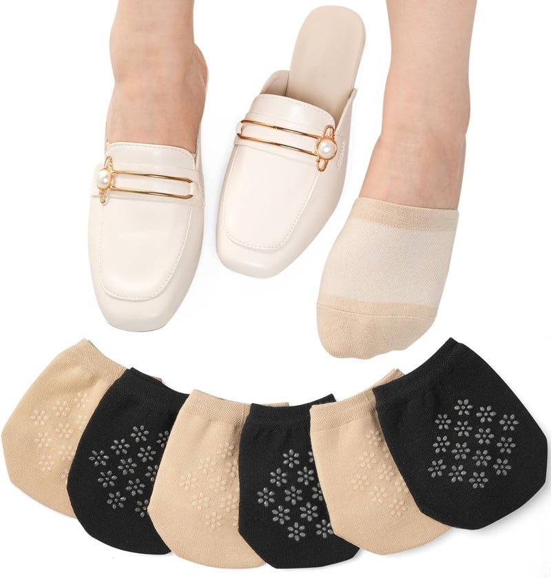 Murmorers Toe Socks Womens for Mules, Half Socks Toe Topper Covers No Show Invisible Non-slip Liners for Clogs 4/6/8 Pairs - Image 1